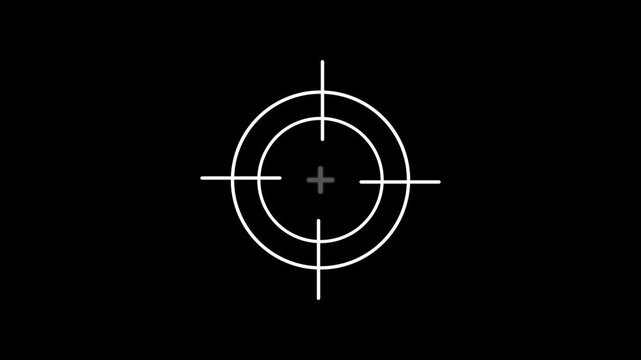 Scanning moving target shape with alpha channel, Target, Aim, Goal icons.Business target concept. Military training, Military target icon animation on