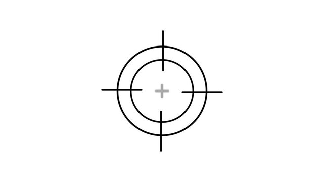 Scanning moving target shape with alpha channel, Target, Aim, Goal icons.Business target concept. Military training, Military target icon animation on