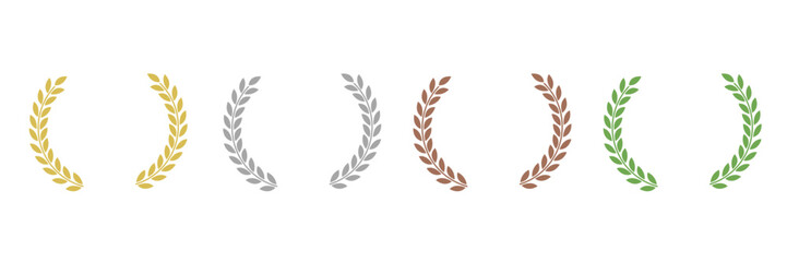 Laurel wreath icons set 