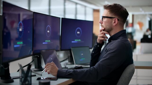 Person Updating Computer System Software