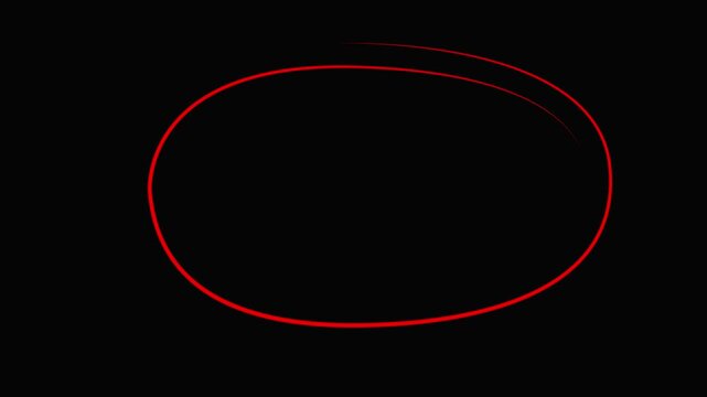 Hand-drawn red circle animation loop, minimalist scribble overlay for emphasis and highlighting