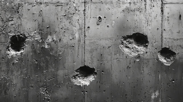 wall with a lot of cracks and holes