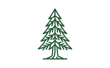 Fototapeta premium Minimalist Pine Tree Vector Illustration