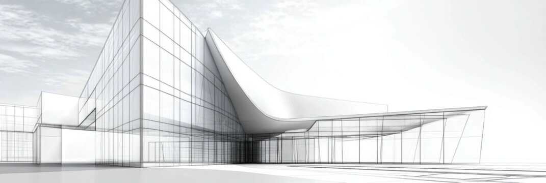 empty ground in front of modern architecture exterior.