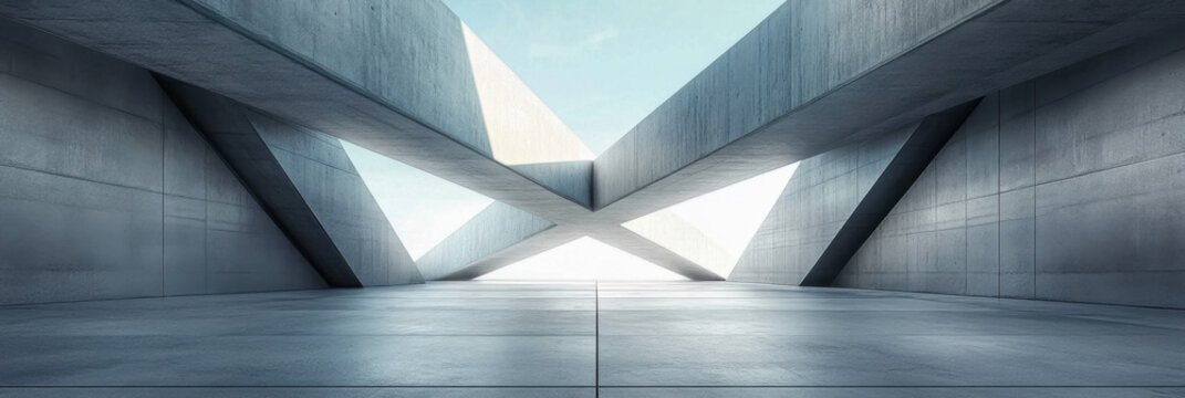 Abstract background of modern architecture, gray concrete floor with copy space area The building