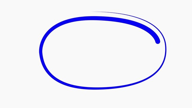 Minimalist blue oval loading spinner animation on white background, for ui circle