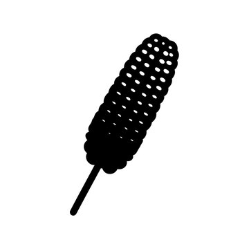 Black paint roller tool icon - Minimalist vector icon of a black paint roller tool with cylindrical brush shape and handle.