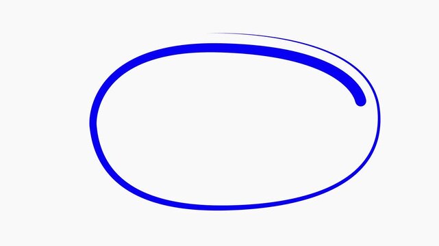 Blue hand-drawn circle animation loop, minimalist scribble overlay for creative projects