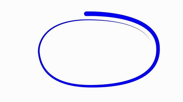 Animated blue hand-drawn circle loop, minimalist scribble highlight overlay for presentations and social media