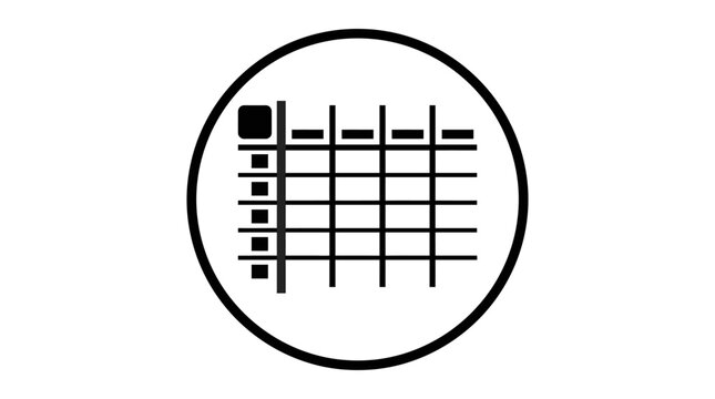 Data spreadsheet grid icon for business accounting