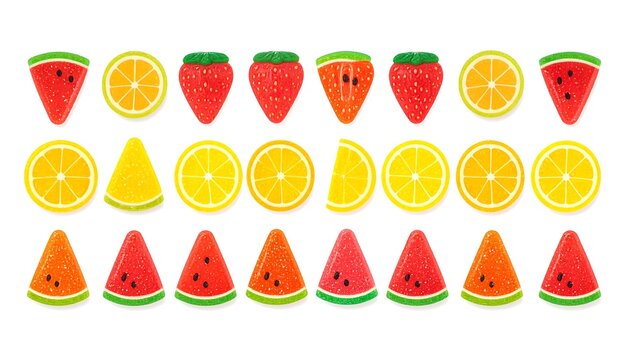 Colorful heart shaped cookies on white background.