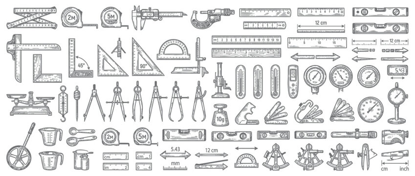 Collection of Measuring Tools and Instruments