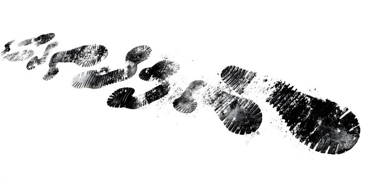 Footprints on a white background.