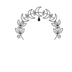 Obraz premium Crescent moon and leaf decorative arch