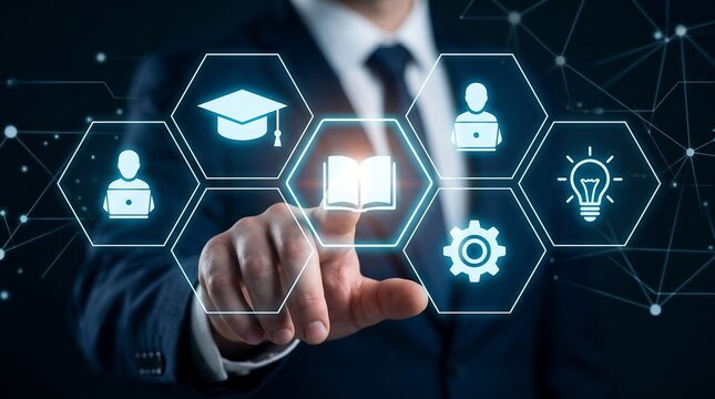 Online Education Technology and AI Assisted Learning Concept with Personalized E-Learning Courses