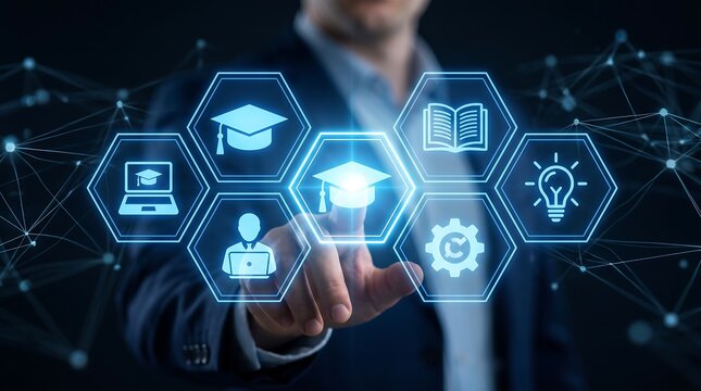 Digital Learning and Internet Education Concept for Online Courses, Virtual Classes, and Educational Seminars