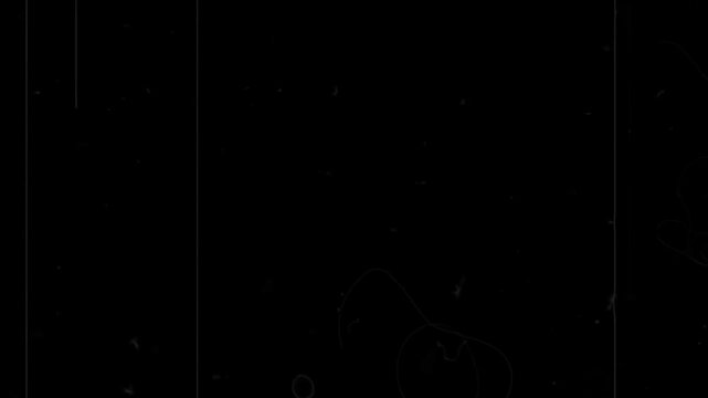 Film grain texture features faint white specks and vertical scratches on a dark surface to mimic the organic imperfections found in aged analog cinema film stock for professional video editing.