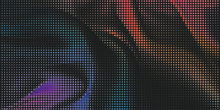 Abstract colourful halftone dot pattern background modern vibrant neon digital technology texture vector illustration