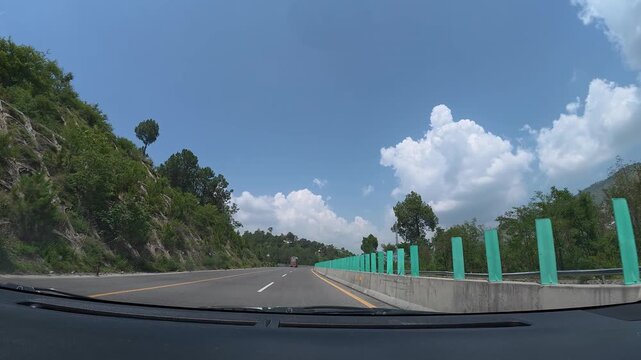 A hyperlapse of a long drive on Hazara Motorway, located in Pakistan