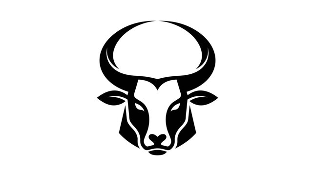 Minimalist bull head logo icon.