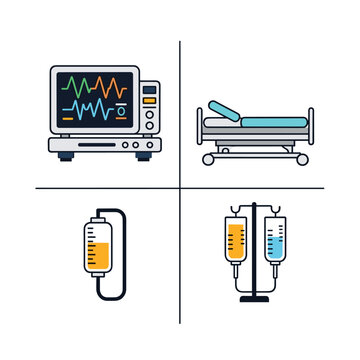 Medical Equipment and Intravenous Therapy Illustration.