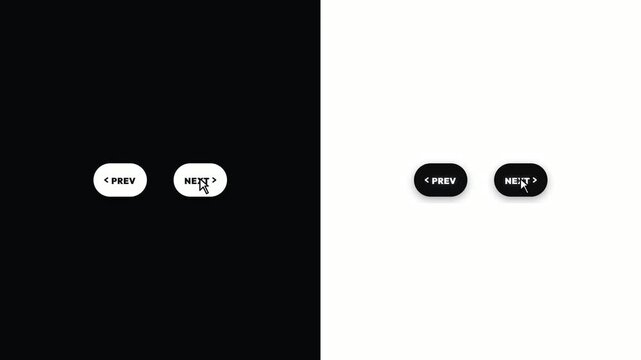 Interactive Next and Previous Navigation Button Click UI Design. 4K Video