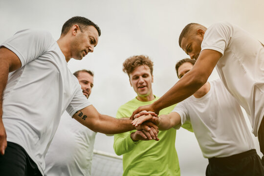 Team unity before soccer match