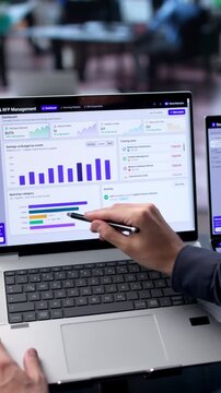 Procurement Manager Uses Dual Touchscreen Laptops For Strategic Sourcing