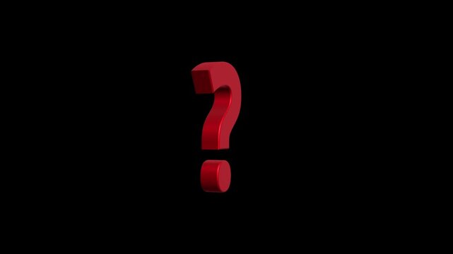 question mark in red
