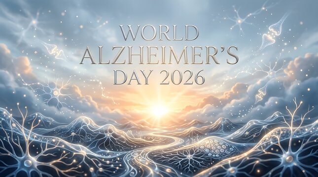 Golden Sunrise Over Neurological Landscape World Alzheimer's Day