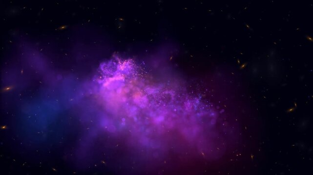Nebula gases swirl in vibrant shades of magenta and violet, creating a stunning visual display of cosmic matter floating through the cold and silent depths of the vast, expanding interstellar.