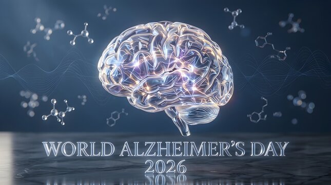 Transparent Crystal Brain Sculpture World Alzheimer's Day 2026