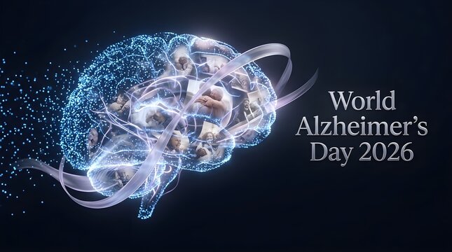 Dispersing Particle Brain World Alzheimer's Day 2026 Poster
