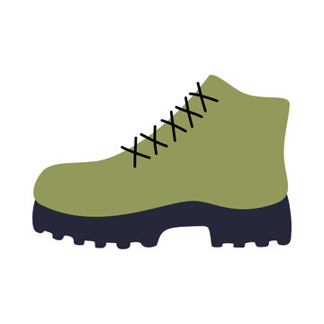 Hiking Boot Illustration Isolated on Transparent Background for Outdoor Adventure Trekking and Camping Equipment