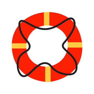 Lifebuoy Ring Illustration Isolated on Transparent Background for Water Safety Beach Swimming Pool and Marine Rescue Design