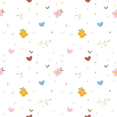 Fototapeta premium Hand Drawn Floral Seamless Pattern Background