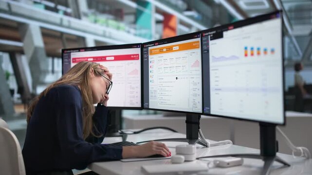 IT Support Specialist Monitoring Real-time Alerts, Feeling Tired