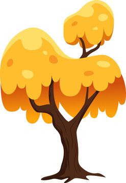 cartoon fall season autumn tree illustration