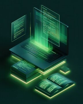 knowledge supports laptop through skill with progress screen technology and education for data and analytics