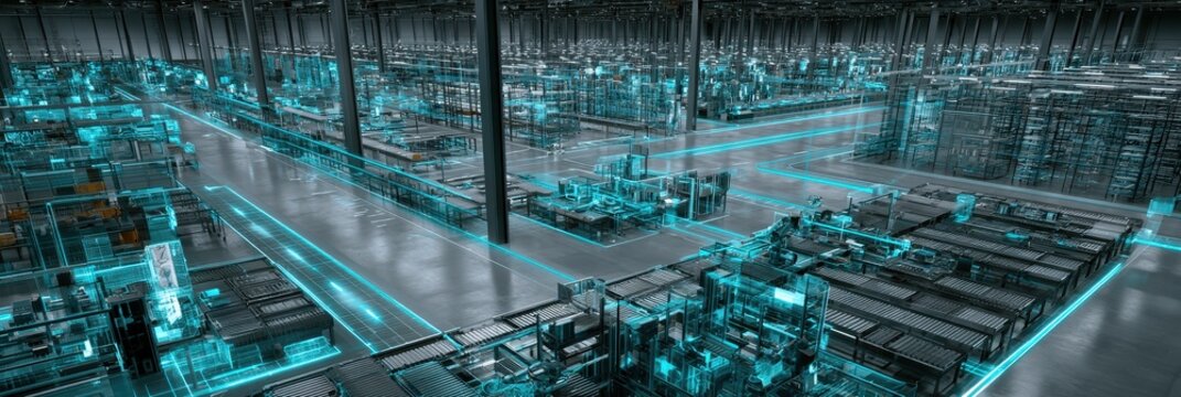 warehouse links business factory operations efficiency robotics and machine through planning driven communication