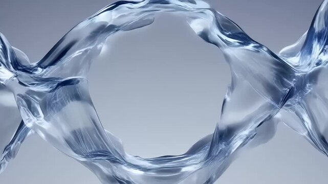 Liquid Glass Water Ring Background &ndash; Transparent Flowing Frame Loop 4K