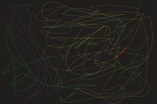Dynamic abstract pattern of colorful dashed lines with many small dots creating a modern digital art background