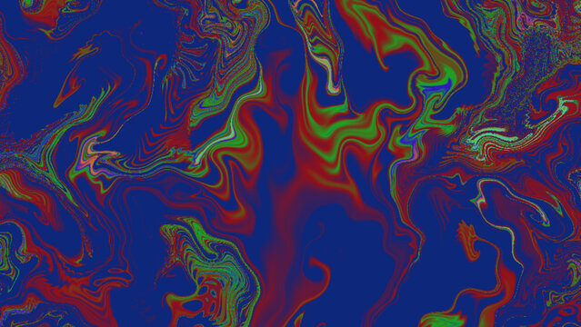 Psychedelic marble texture with vibrant blue and red swirls, abstract liquid paint background, trippy fluid art pattern for creative design projects