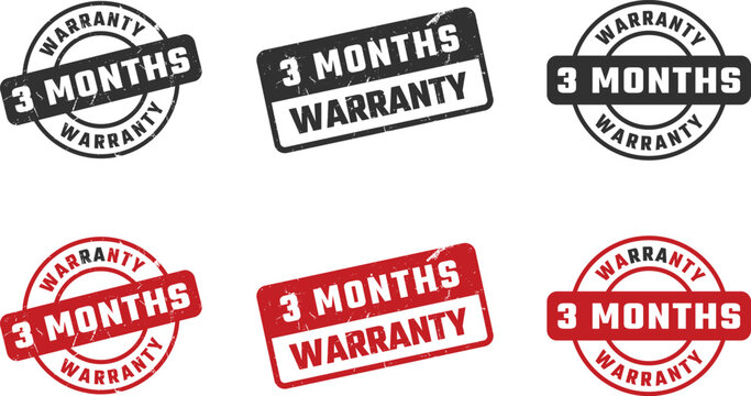 3 months warranty Rubber Stamp Set