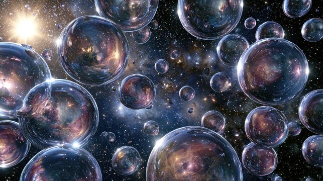 Cosmic Bubbles Representing the Multiverse Theory.