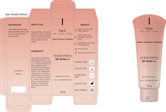 Cosmetic Packaging Mockup for Broad Spectrum tube.