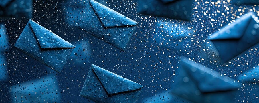 Abstract Blue Geometric Shapes with Glittering Background.