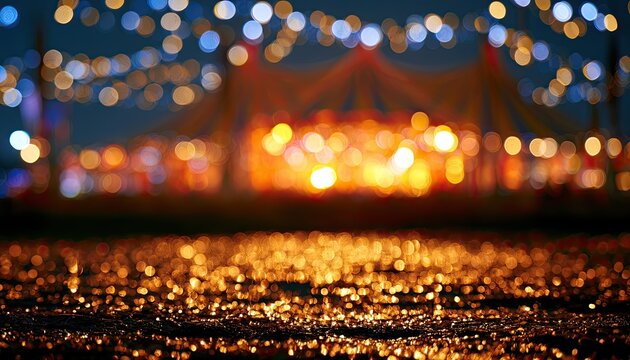 Blurry Bokeh Lights of a Festive Evening Event.
