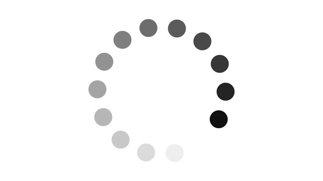 Loading icon with flat dotted line isolated on white background.White gradient dotted round loading.
