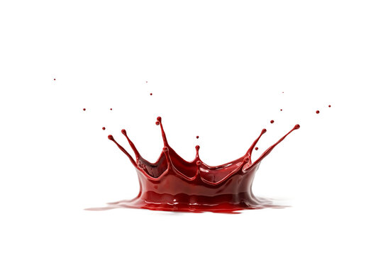 Red Liquid Splash Crown Illustration Isolated on White Background